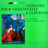 J.S. Bach - 3 Sonates Pour Violoncelle & Clavecin