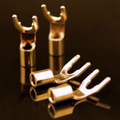 GYT : Oyaide Hi-end grade Real 24K Gold plate (Speaker Spade-Turminal) 4 Pieces / 1 Set