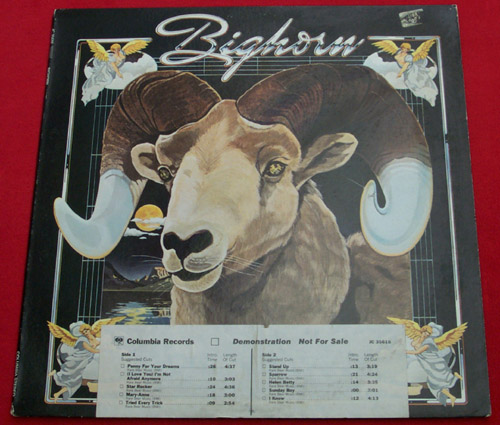 USED LP BIGHORN BIGHORN CONDITION : COVER : EX - DISC : M- 국가 : USA 레이블 : Columbia original first press 년도 : 1978 커버